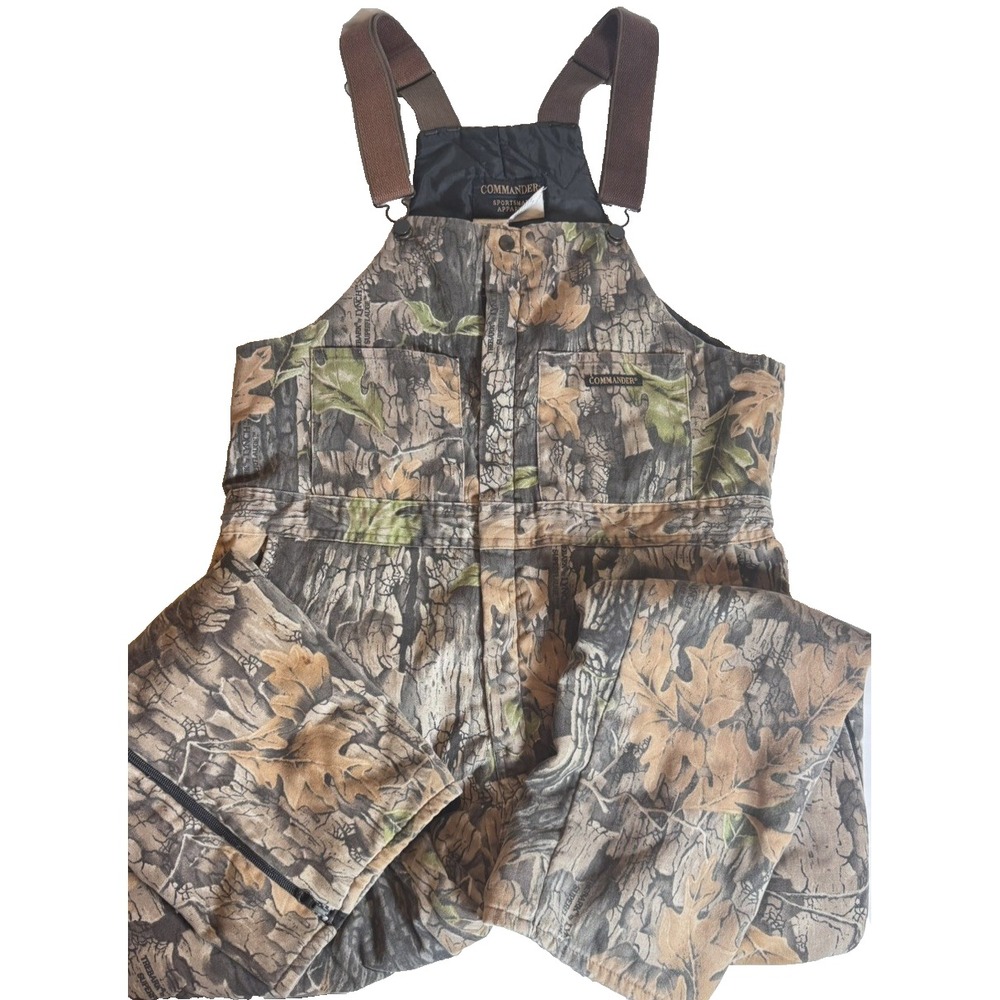 Vtg Commander Sportsman M 38-40 Trebark Lynch Superflauge Hunting Bib Overalls‎